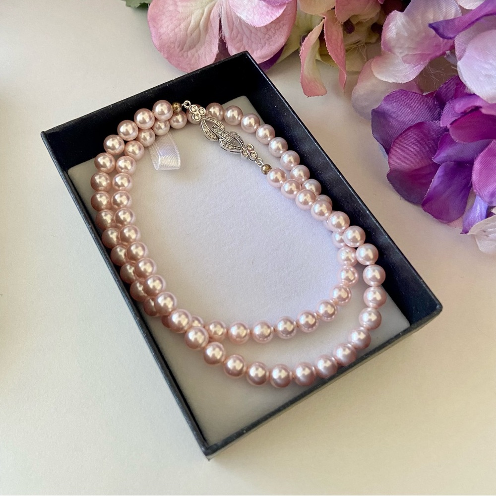 Blush Pink Pearl Bridal Necklace